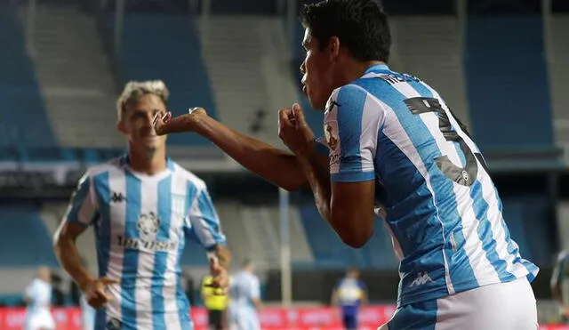 Lorenzo Melgarejo anotó el gol de Racing ante Boca Juniors. Foto: EFE
