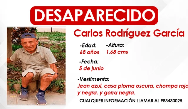 Carlos Rodríguez García desapareció el 5 de junio.