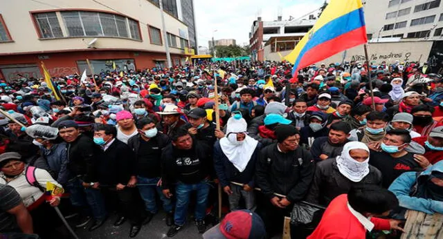 Los indígenas han tomado nuevamente las calles del centro histórico de Quito. Foto: EFE