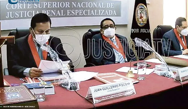 Audiencia. Jueces de la Sala de Apelaciones evaluaron la detención preliminar de José Luna Gálvez. Foto: captura Justicia TV