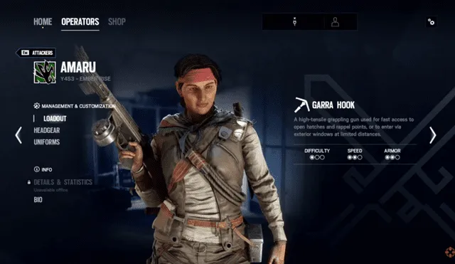 Así juega la operadora peruana Amaru en Rainbow Six Siege.