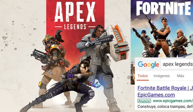 Afirman que publicidad pagada de Fortnite aparece en búsquedas de ‘Apex Legends’ [FOTOS]