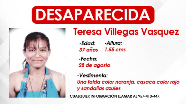 Mujer de 37 años desapareció el pasado 28 de agosto. Foto: Composición / La República