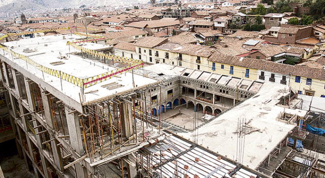 Edificación. Infraestructura hotelera se edificaba en calle céntrica de ciudad de Cusco. Obra está detenida ante procesos.
