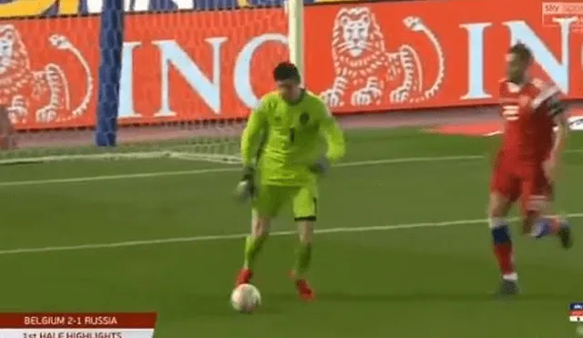 Courtois cometió grosero error con Bélgica que acabó en gol de Rusia [VIDEO]