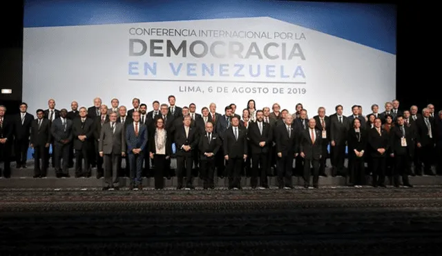 La Conferencia por la Democracia por Venezuela que reunió a las delegaciones de 57 países y a tres organismos internacionales.