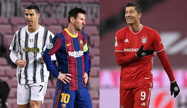 Cristiano Ronaldo, Robert Lewandowski y Neymar lideran el once ideal de L'Équipe. Foto: AFP