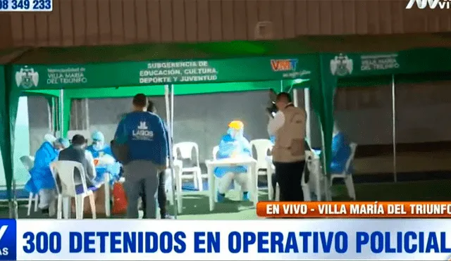 Operativo en Villa María del Triunfo resultó con más de 300 detenidos. Foto:Captura