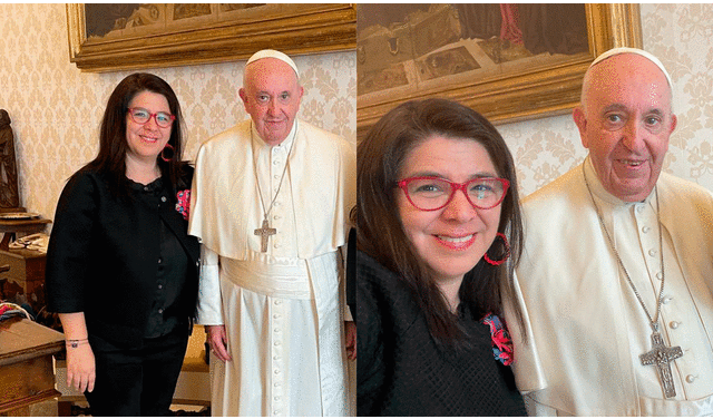 Este jueves 10 de noviembre, la periodista sostuvo un encuentro con el papa Francisco. Foto: difusión