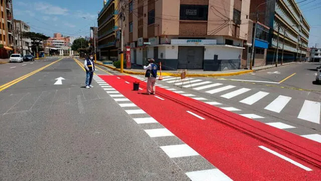 Se inició la implementación de ciclovía en la ciudad de Chiclayo. (Foto: Municipalidad de Chiclayo)