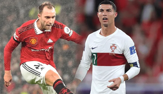 Eriksen compartió vestuario con Cristiano Ronaldo en Manchester United. Foto: composición/EFE