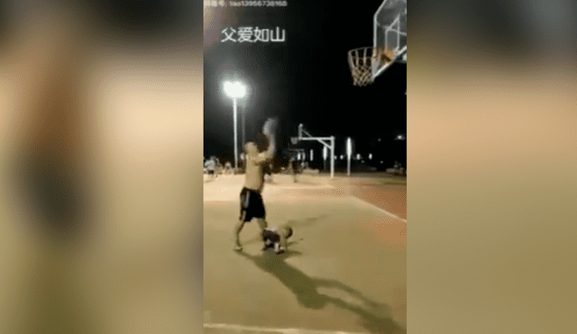 Facebook viral: padre juega básquet con su bebé y hace lo impensado para mantener su ilusión