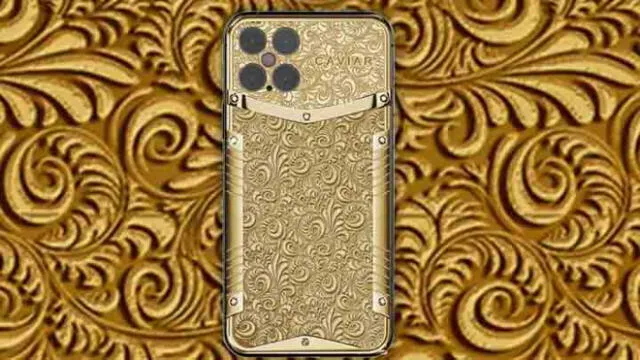 Se trata de la marca Caviar que nos muestra un iPhone 12 completamente hecho de oro. (Fotos: Gizmochina)