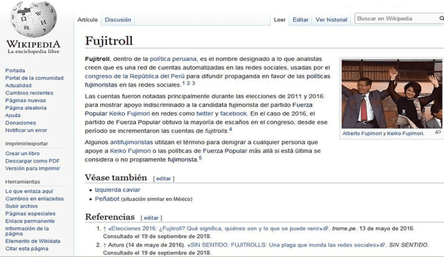 En Facebook, una página compartió una imagen que muestra el perfil que crearon con la palabra ‘fujitroll’.