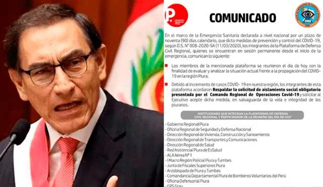 Piden a presidente Vizcarra aceptar pedido de inmovilización total en Piura.