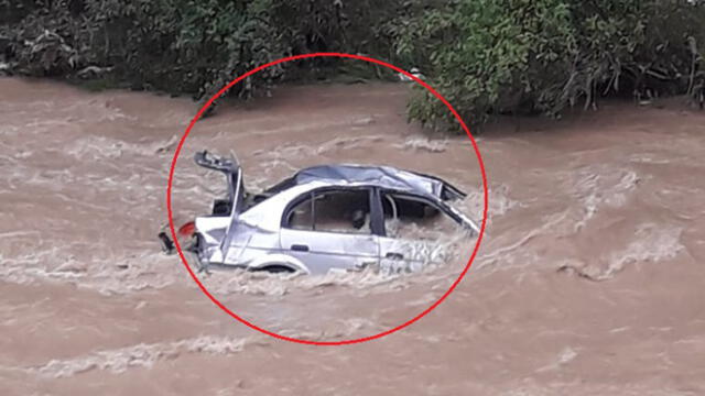 Pasco: conductor desaparece al despistar su auto en río Huallaga [VIDEO]