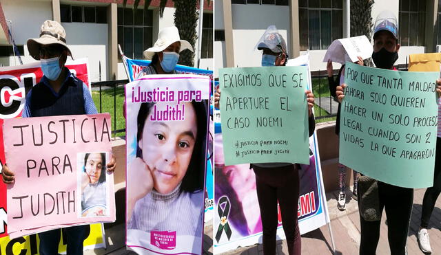 Manifestantes exigen justicia por feminicidios ocurridos en Tacna. Foto: La República.