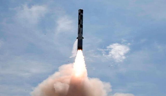 El Shaurya es una versión terrestre del misil K-15, capaz de transportar cargas útiles de 200 a 1.000 kilos. Foto: Twitter / SpokespersonMoD