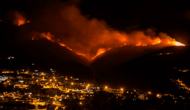 Incendio forestal en el cerro Casitagua.