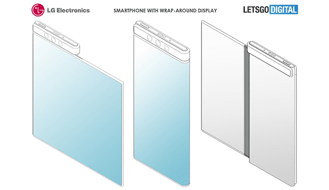 LG presenta nuevo diseño de smartphone plegable con pantalla flexible envolvente. | Foto: LetsGoDigital.