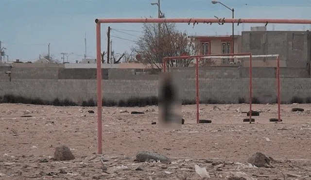 Lo matan y lo cuelgan en una portería de fútbol de Ciudad de Juárez [FOTOS]