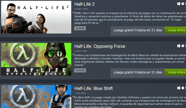 Valve deja descargar gratis toda la franquicia de Half-Life por 11 días.