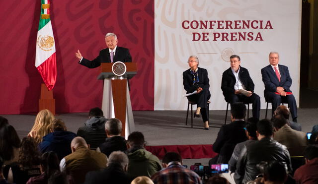 Así lució el Palacio Nacional durante la conferencia matutina del lunes 23 de marzo de 2020. (Foto: Gobierno de México)