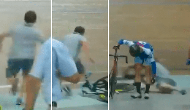 Durante una prueba de ciclismo en Francia, un mecánico arriesgó su vida para evitar una tragedia.