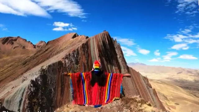 Montaña Pallay Poncho se caracteriza por sus colores, parecido a un poncho andino. Foto: Captura Dircetur