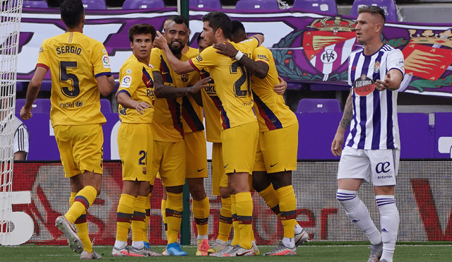 Arturo Vidal marcó el primer gol en el partido del FC Barcelona contra Valladolid. | Foto: AFP