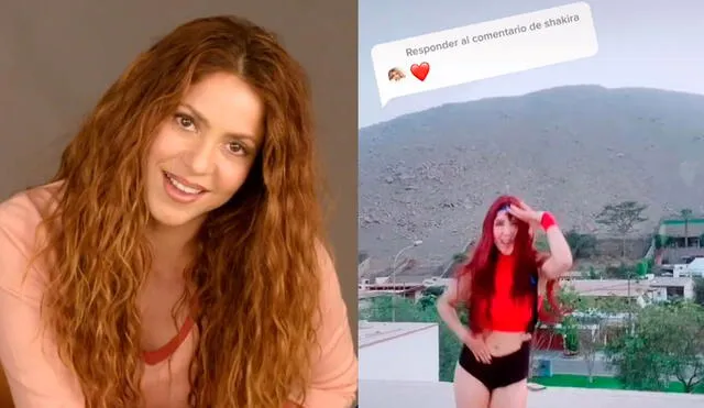 Shakira dejó una imagen de corazón en los comentarios del video de Rosángela Espinoza bailando la canción “Girl like me”. Foto: Shakira Instagram/Rosángela Espinoza TikTok