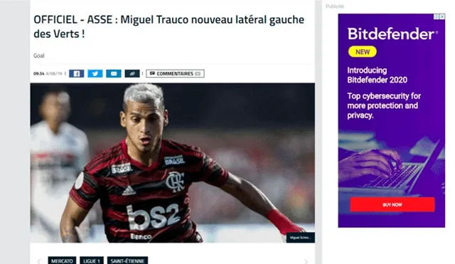 Así informaron los medios franceses sobre la incorporación de Miguel Trauco en el Saint Étienne.