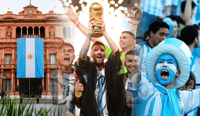 El Gobierno planea dar un feriado para que los hinchas celebren a la selección argentina por ganar la Copa Mundial. Foto: Fabrizio Oviedo/ composición LR