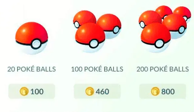 En Pokémon GO se pueden comprar de 20 a 200 pokéballs con pokémonedas.