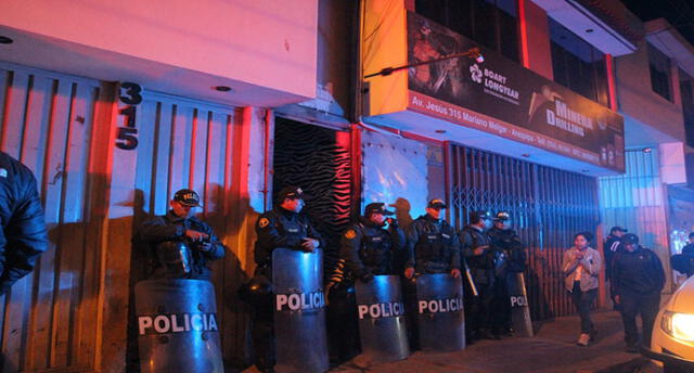 Seis locales nocturnos fueron clausurados en megaoperativo en Arequipa