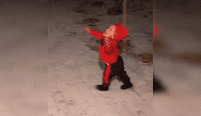 En Facebook, una madre se emocionó al percatarse de la reacción que tuvo su hijo al tocar la nieve.