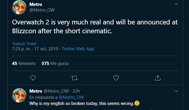 Overwatch 2 sería el nuevo 'branding' de todo el contenido de Overwatch y sería presentado en la Blizzcon 2019.