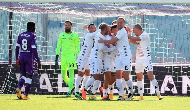 Con Lapadula desde los 77', Benevento superó a la Fiorentina en el Artemio Franchi de Florencia. Foto: AFP.