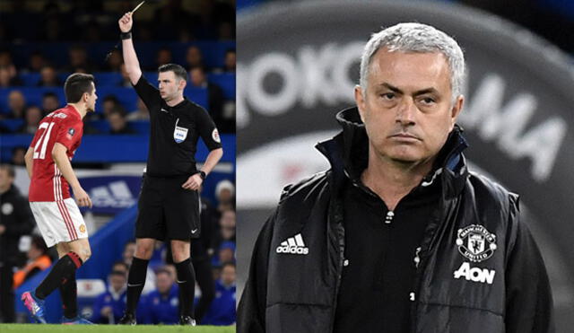 José Mourinho cuestiona arbitraje del Manchester United-Chelsea: "El partido fue otro después de la tarjeta roja"