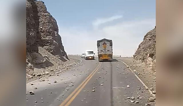 Derrumbes se registró en la carreteras. Foto: captura de video