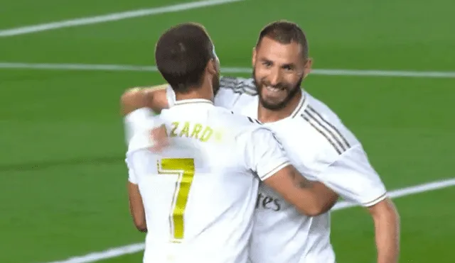 Karim Benzema anota gol con el Real Madrid. Foto: Captura Movistar LaLiga