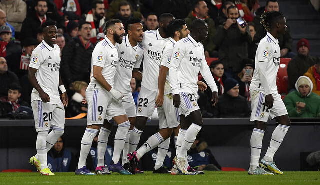 Real Madrid se fue al descanso con el marcador 1-0 sobre Athletic Bilbao. Foto: AFP
