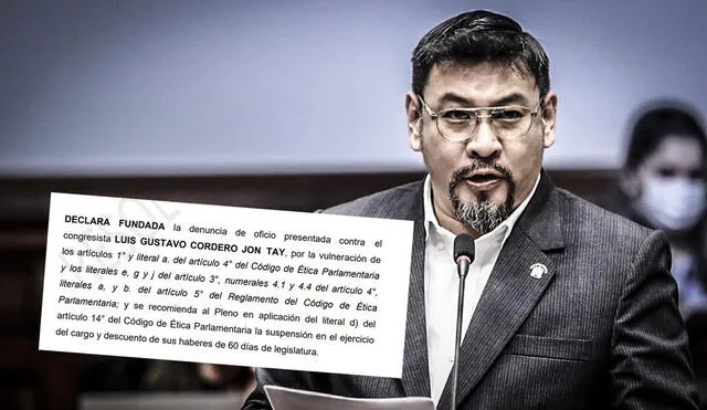 Luis Cordero Jon Tay, seis meses y el Congreso aún no lo suspende. (Foto: Congreso)