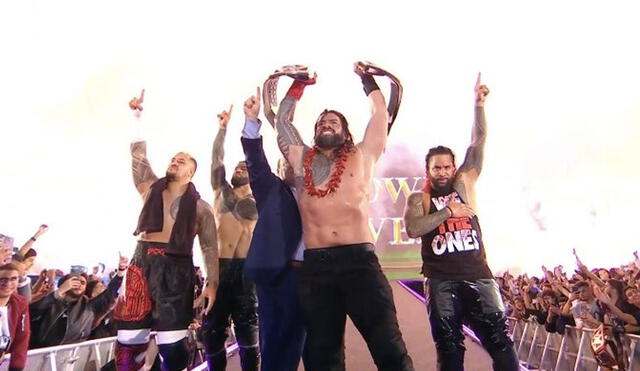 Roman Reigns retuvo el título ante Logan Paul. Foto: captura WWE