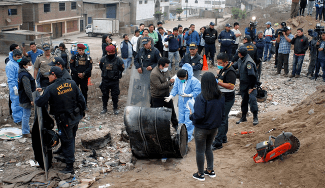Villa El Salvador: Hallaron cadáver de una mujer en un cilindro relleno de concreto