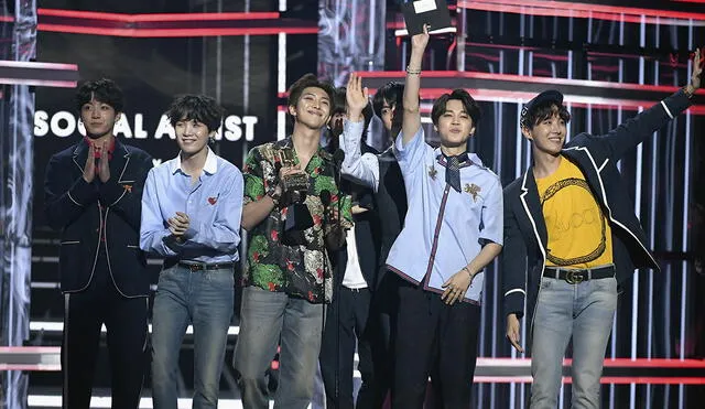 BTS recibe premio Top Social Artist en los Billboard Music Awards (2018). Foto: AFP