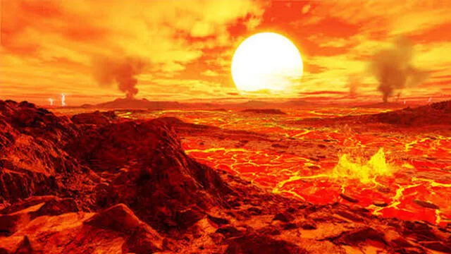 Ilustración del planeta Cancri 55 e.