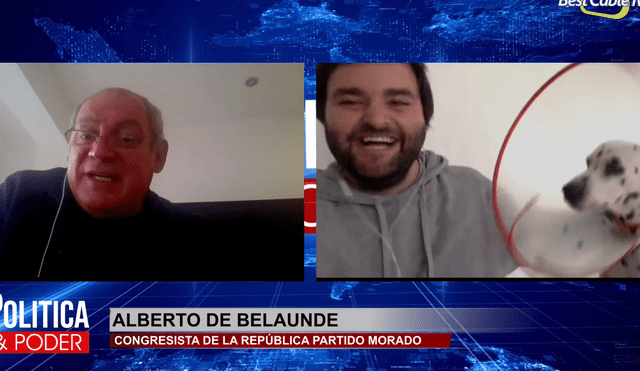 El congresista por el Partido Morado pasó un inesperado, pero agradable momento durante una entrevista virtual. Foto: Facebook / Alberto de Belaúnde
