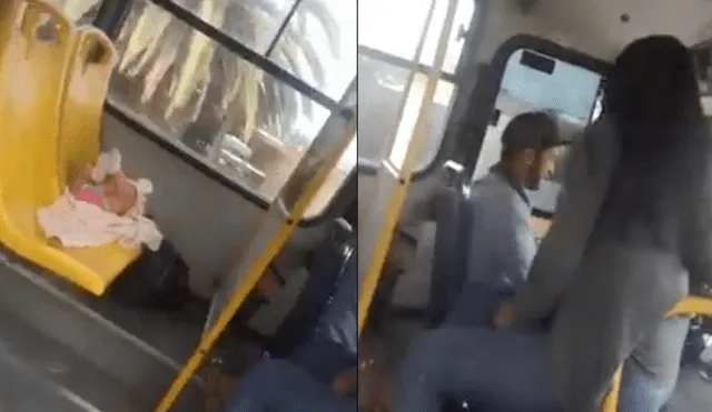 Facebook: Graban a mujer que descuida a su bebé por hablar con chofer de bus [VIDEO]