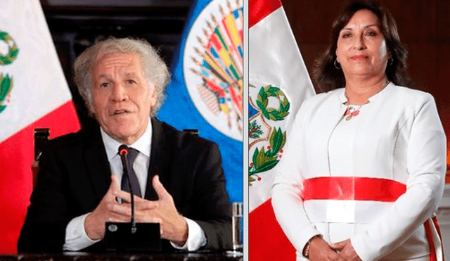 Luis Almagro felicitó a la presidenta de Perú, Dina Boluarte. Foto: composición